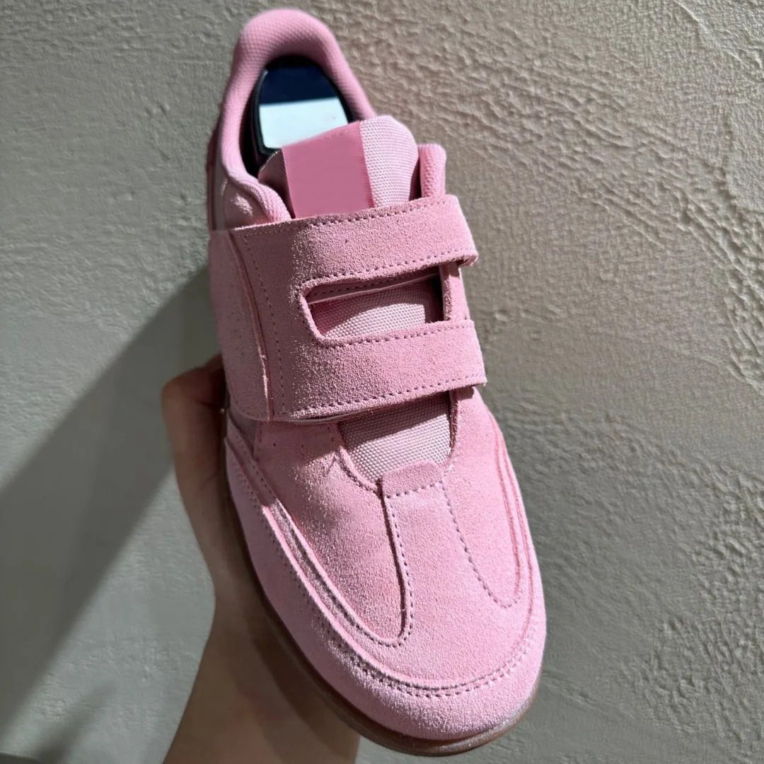 Velcro Hook Loop - أحذية رياضية نسائية بحزام فيلكرو، مصنوعة