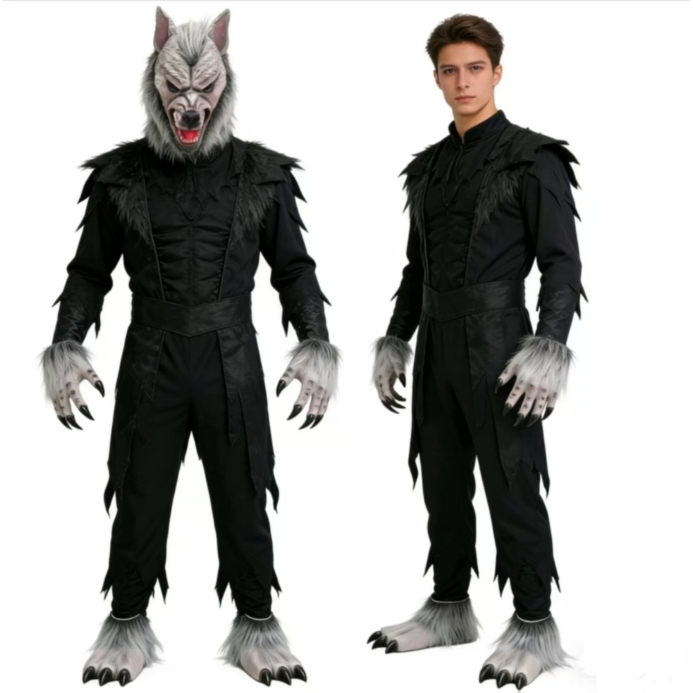 طقم زي ذئب بشري للهالوين، قناع - مراجعة Cosplay Prop Kit وسعره
